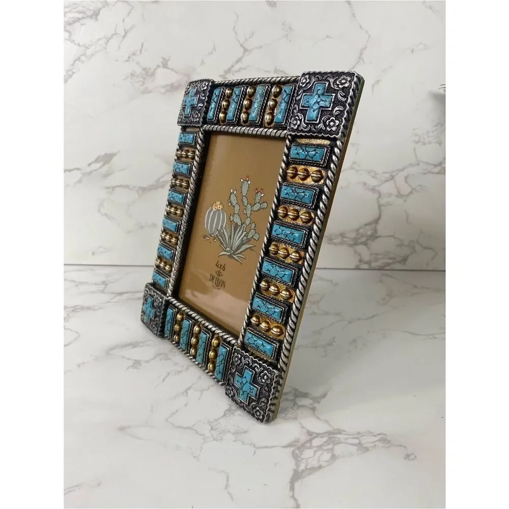 Turquoise & silver tone Southwest-Inspired 4x6 Photo Frame